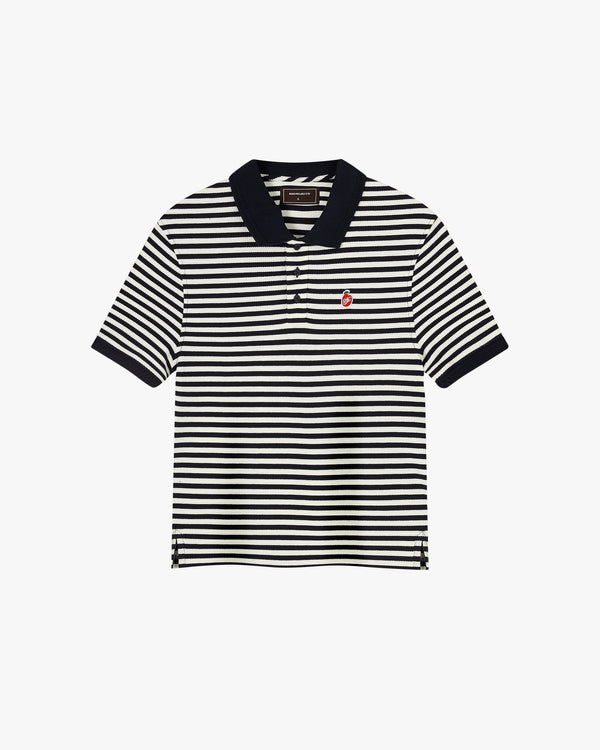 Apple Crew Stripes Polo Black
