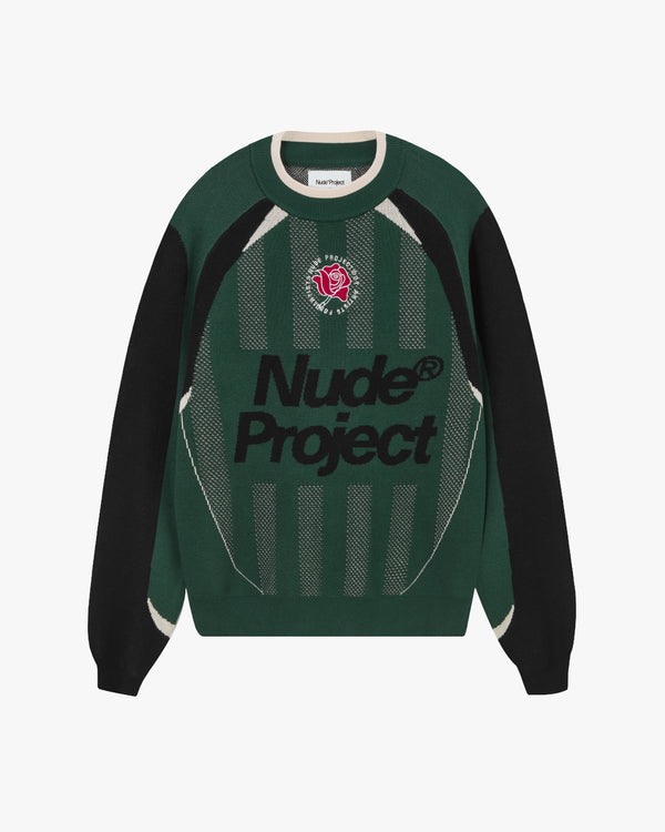 Grass Football Knit Sweater Green
