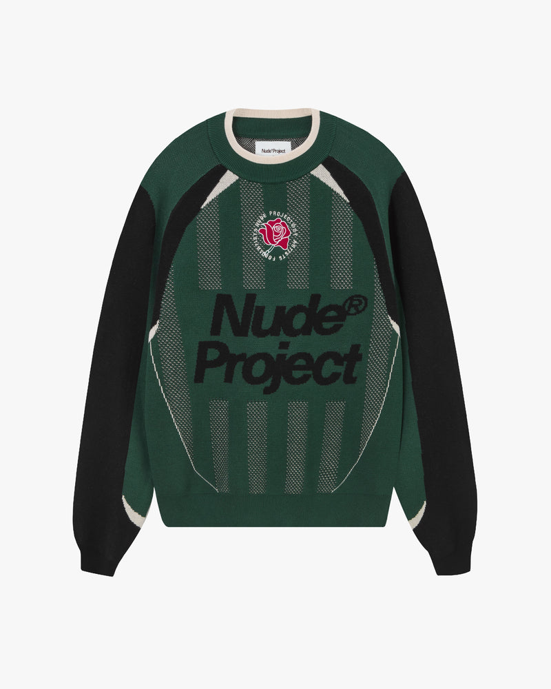 Grass Football Knit Sweater Green
