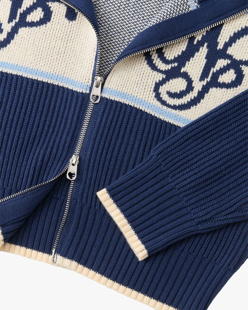 Voyage Zip-Up Knit Blue