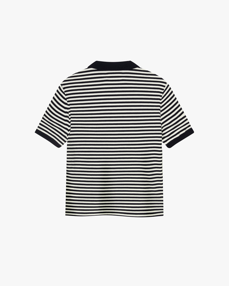 Apple Crew Stripes Polo Black