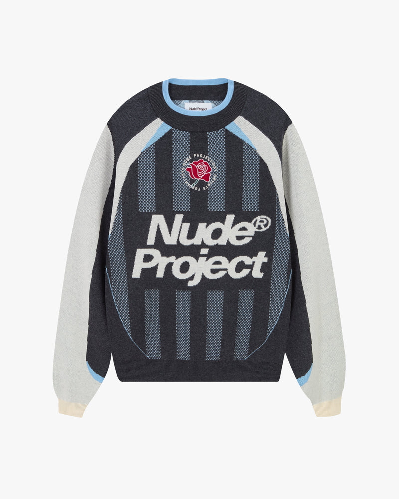 Grass Football Knit Sweater Grey