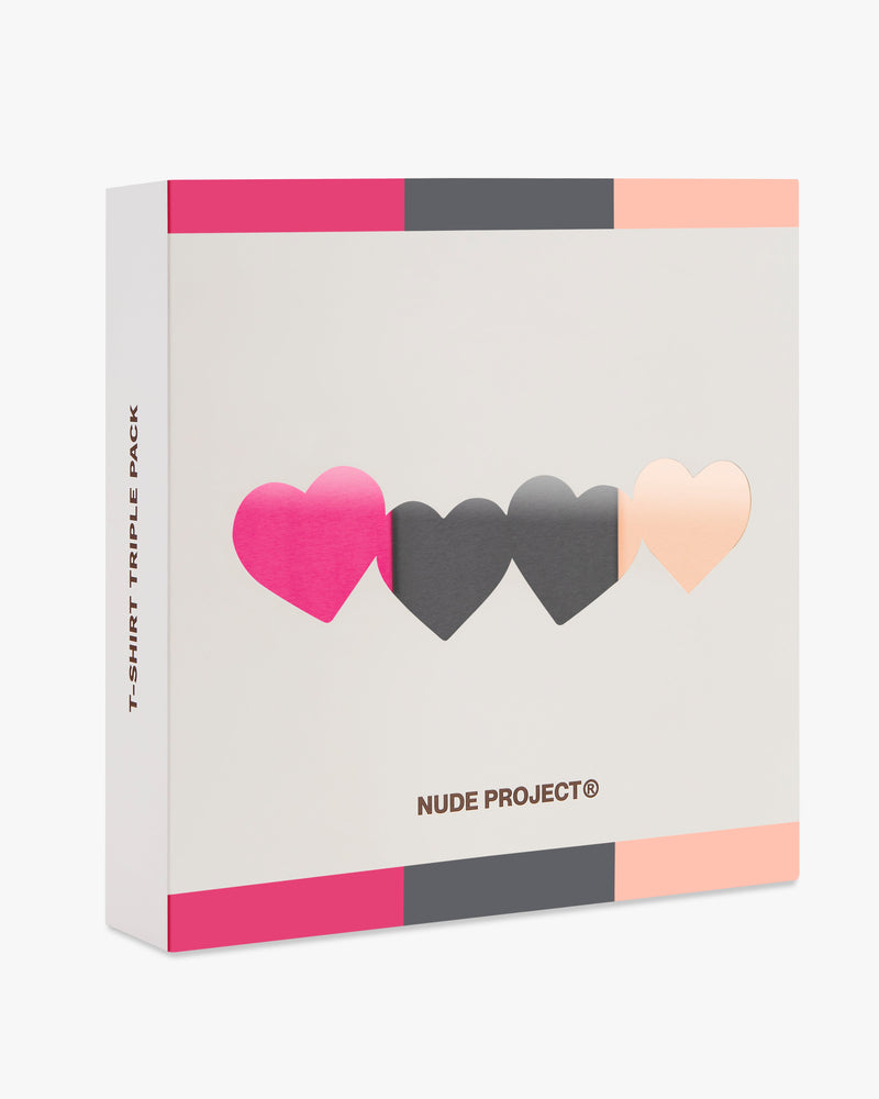 Basic Tee Salmon/Ash/Pink 3Xpack