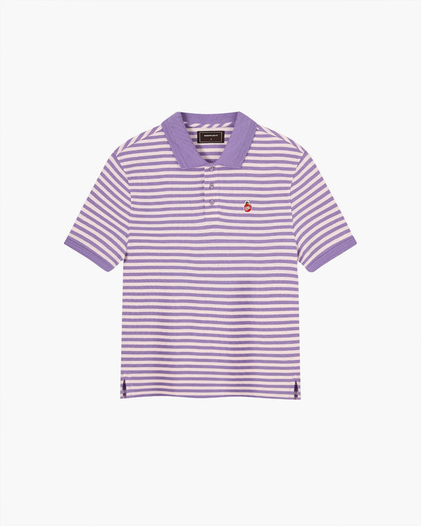 Apple Crew Stripes Polo Purple