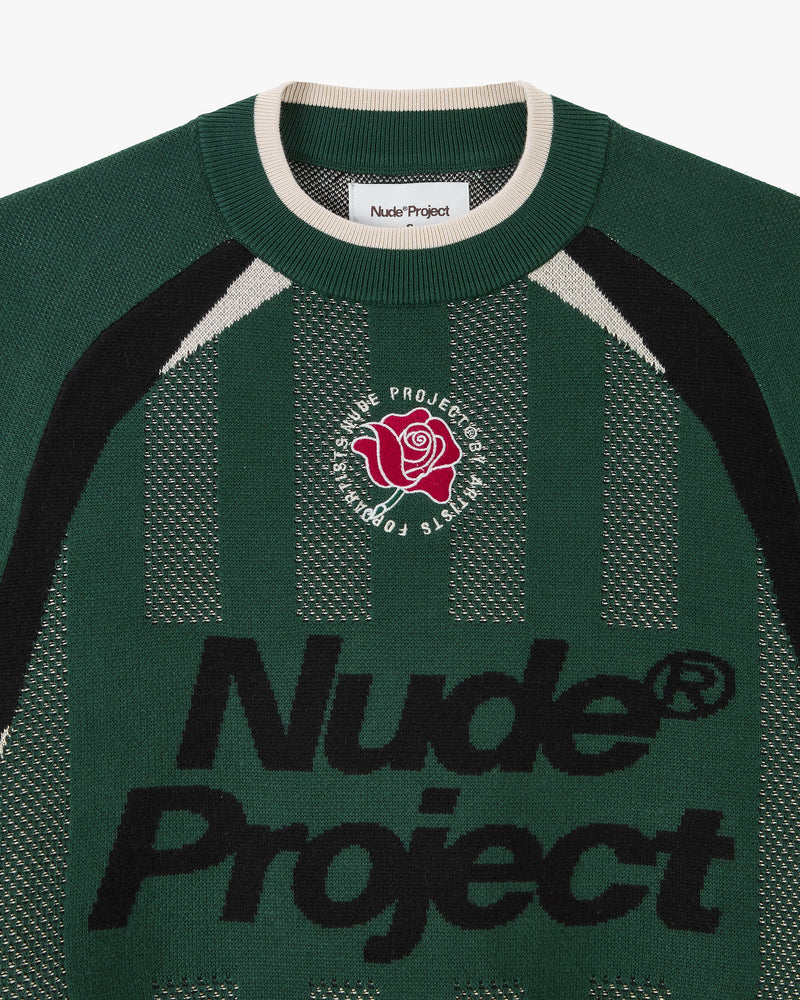 Grass Football Knit Sweater Green