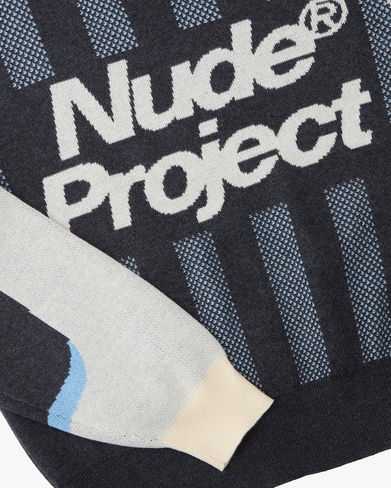 Grass Football Knit Sweater Grey