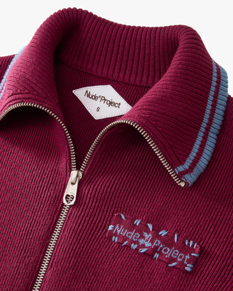Kiddo Full-Zip Knit Burgundy