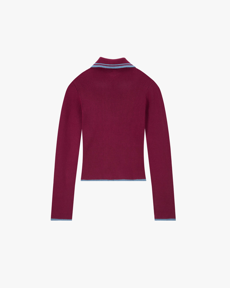 Kiddo Full-Zip Knit Burgundy
