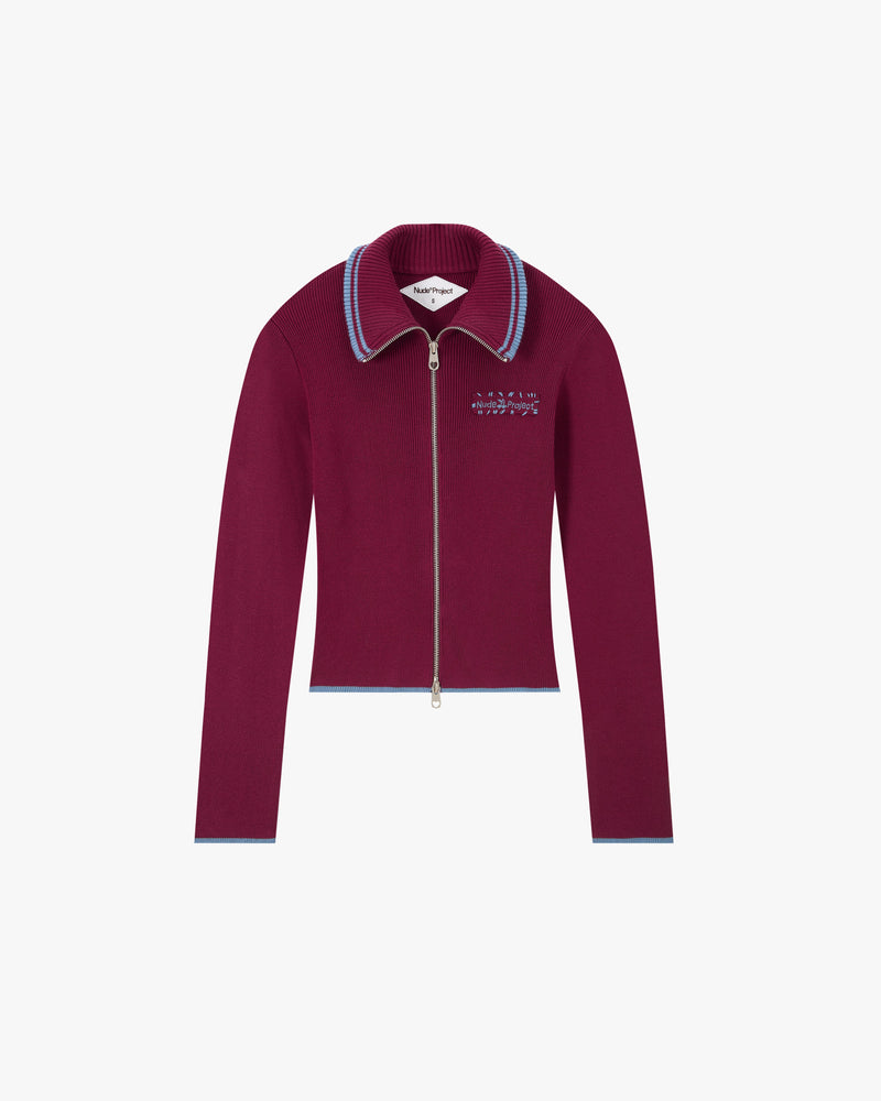 Kiddo Full-Zip Knit Burgundy