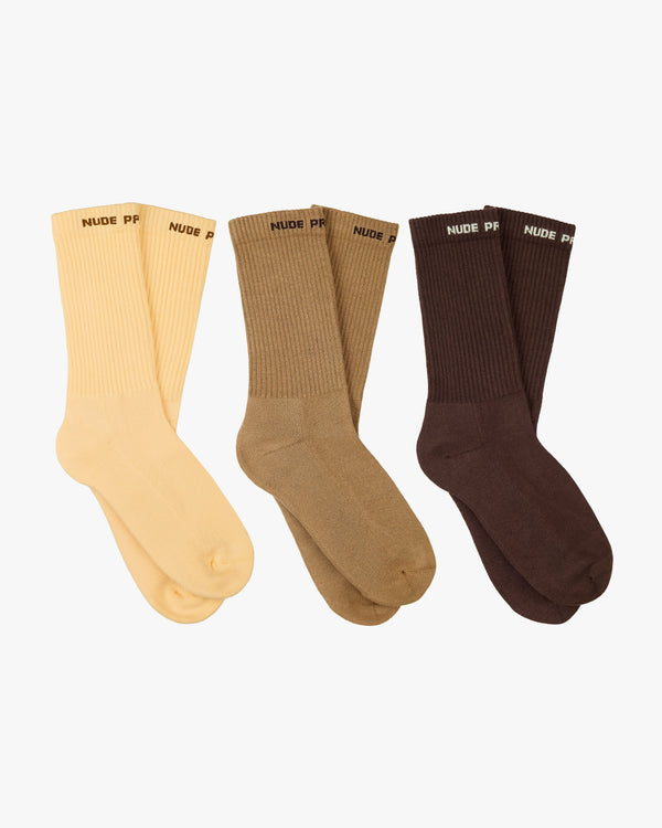 All day Socks Brown 3xPack