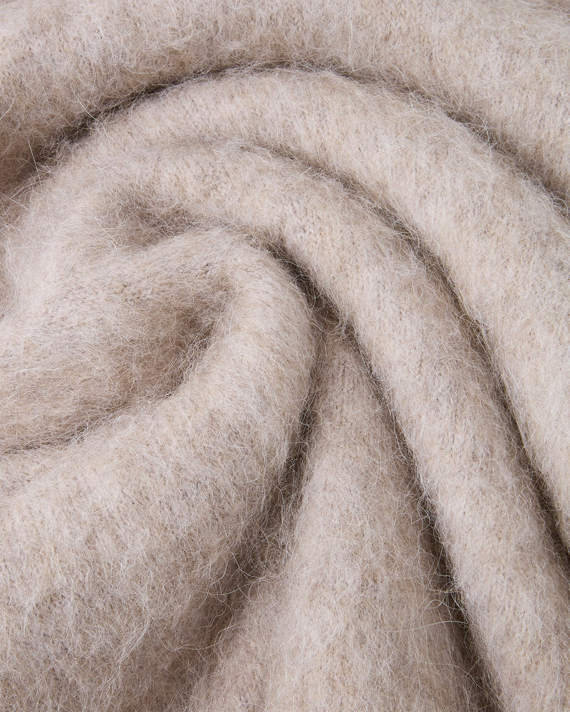 Alpachino Knit Zip-Up Hoodie Beige