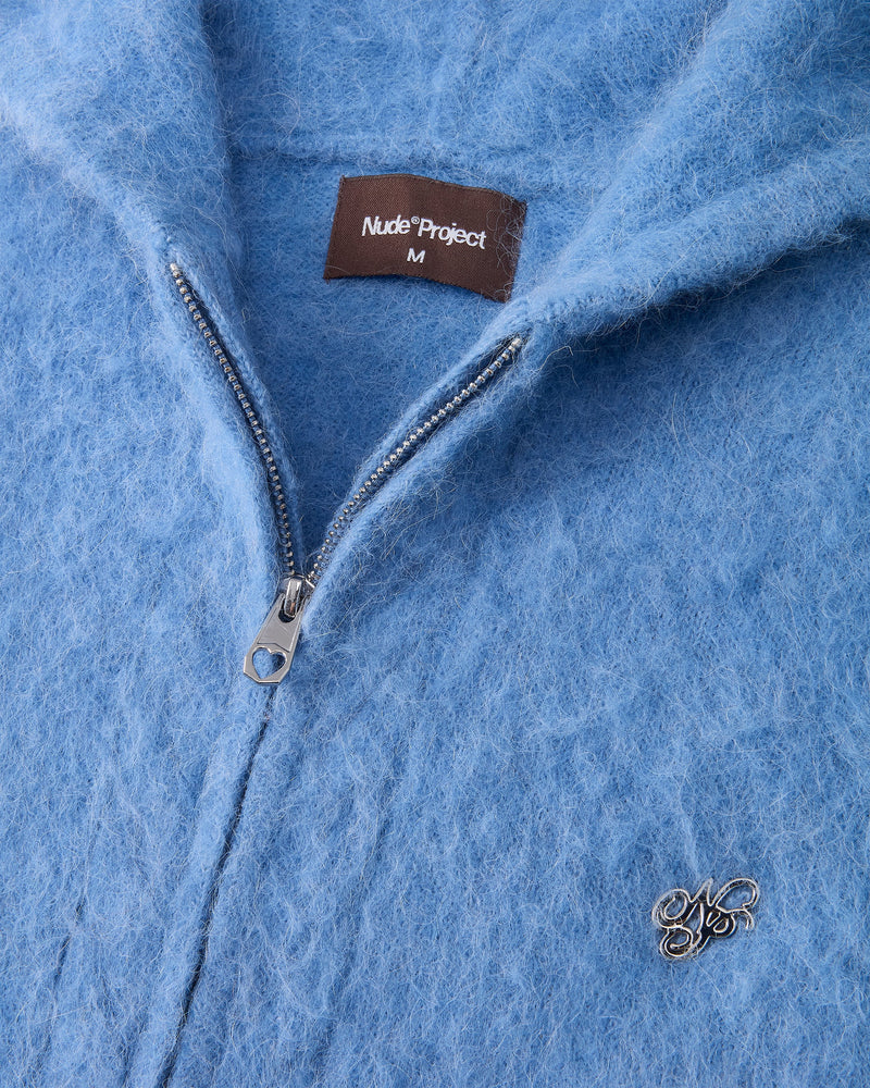 Alpachino Knit Zip-Up Hoodie Blue