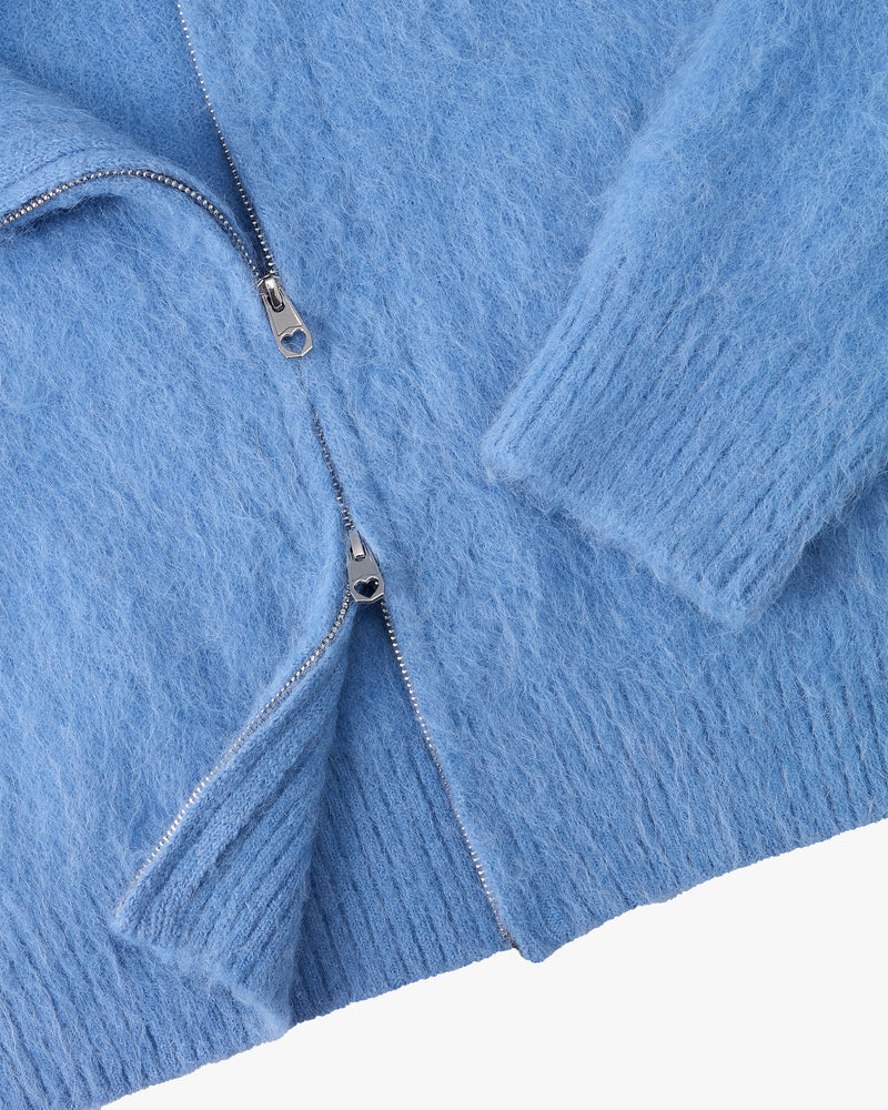 Alpachino Knit Zip-Up Hoodie Blue