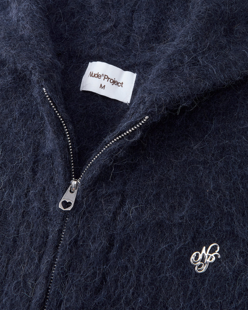 Alpachino Knit Zip-Up Hoodie Navy