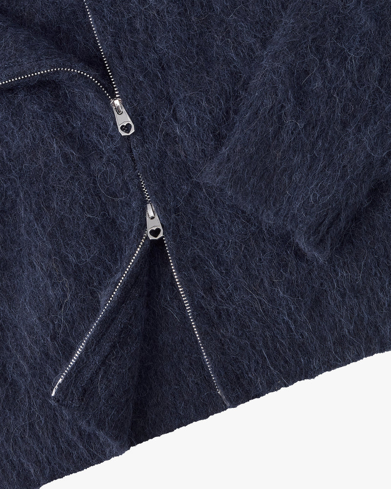 Alpachino Knit Zip-Up Hoodie Navy