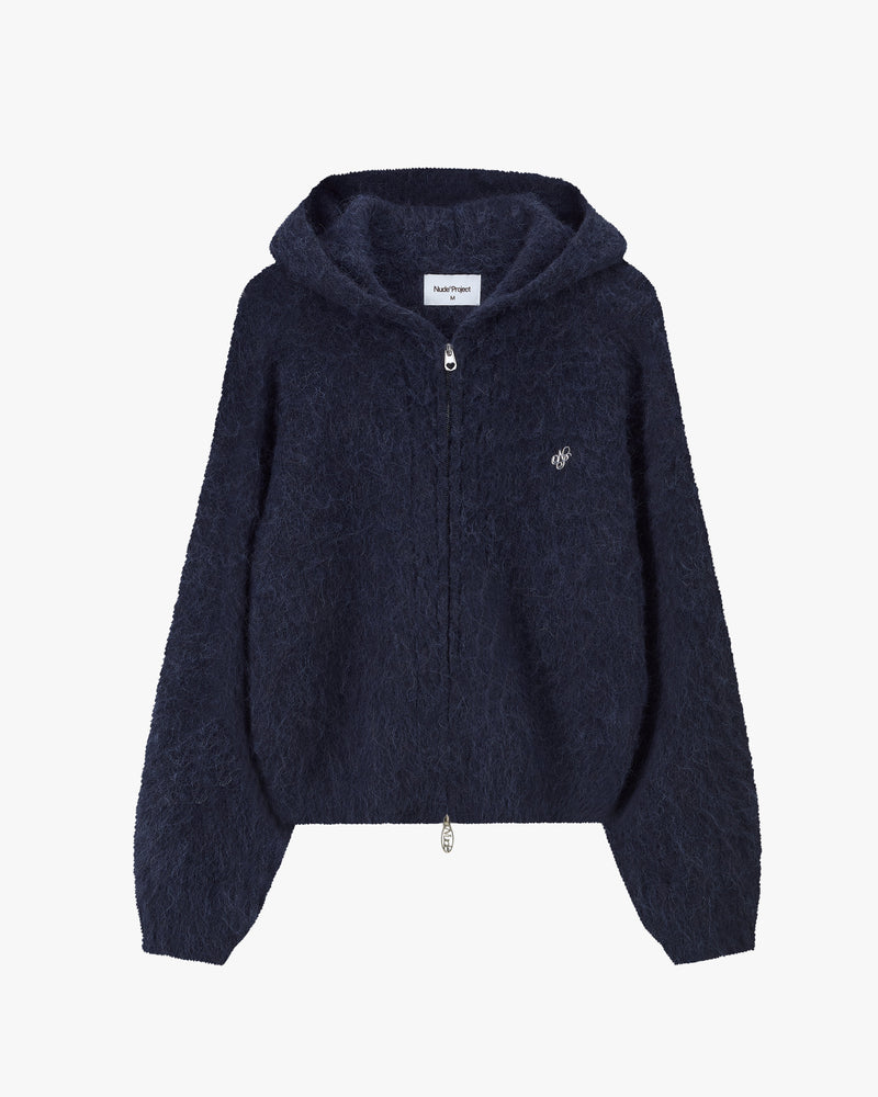 Alpachino Knit Zip-Up Hoodie Navy
