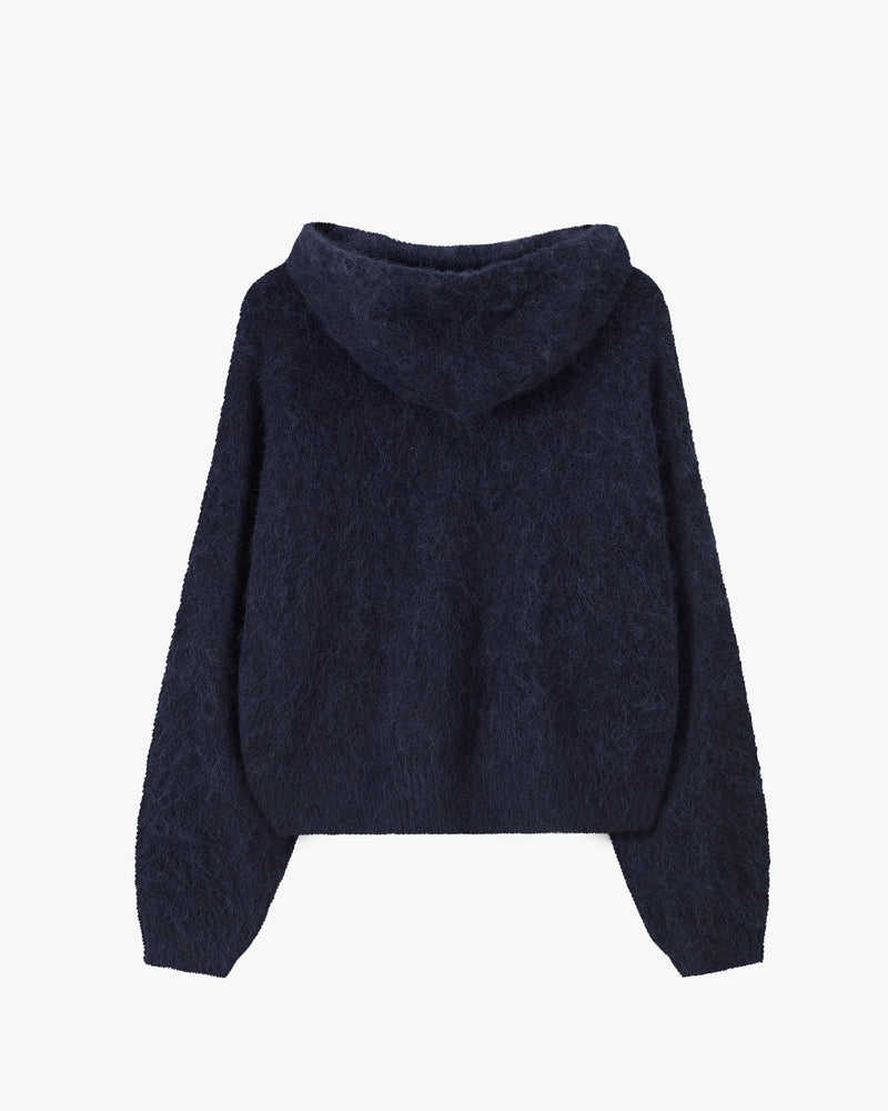 Alpachino Knit Zip-Up Hoodie Navy