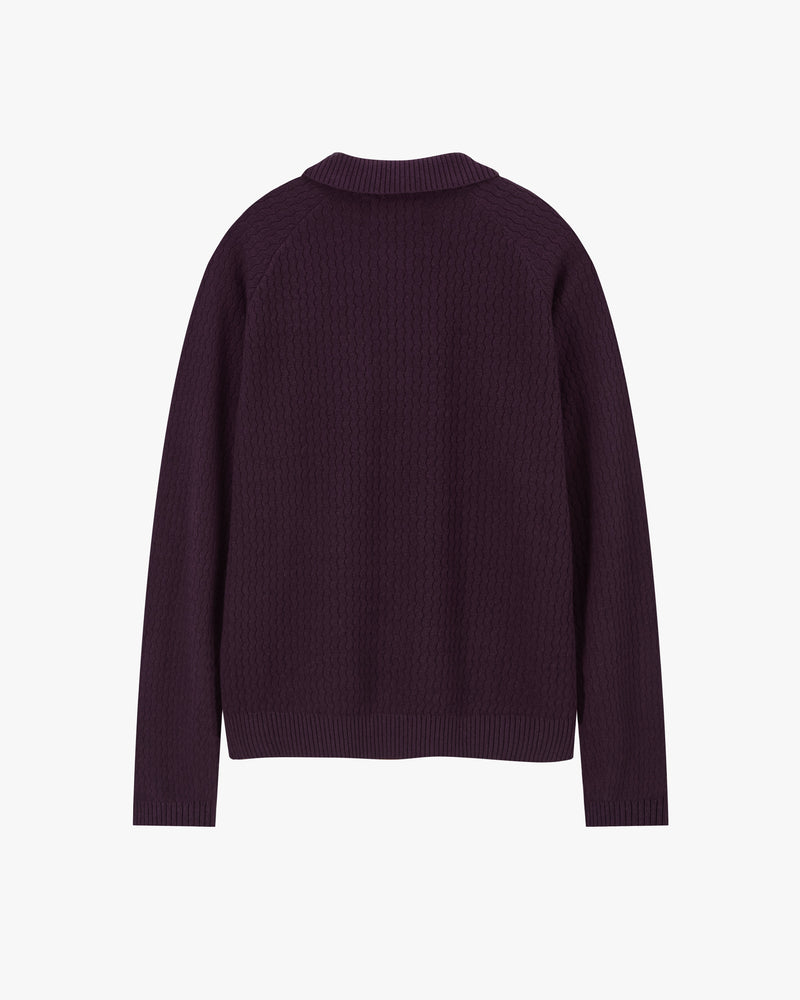 Elegant Knit Polo Burgundy