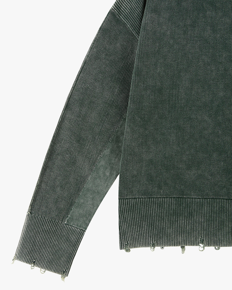 Perfect Cropped Knit Sweater Dark Green