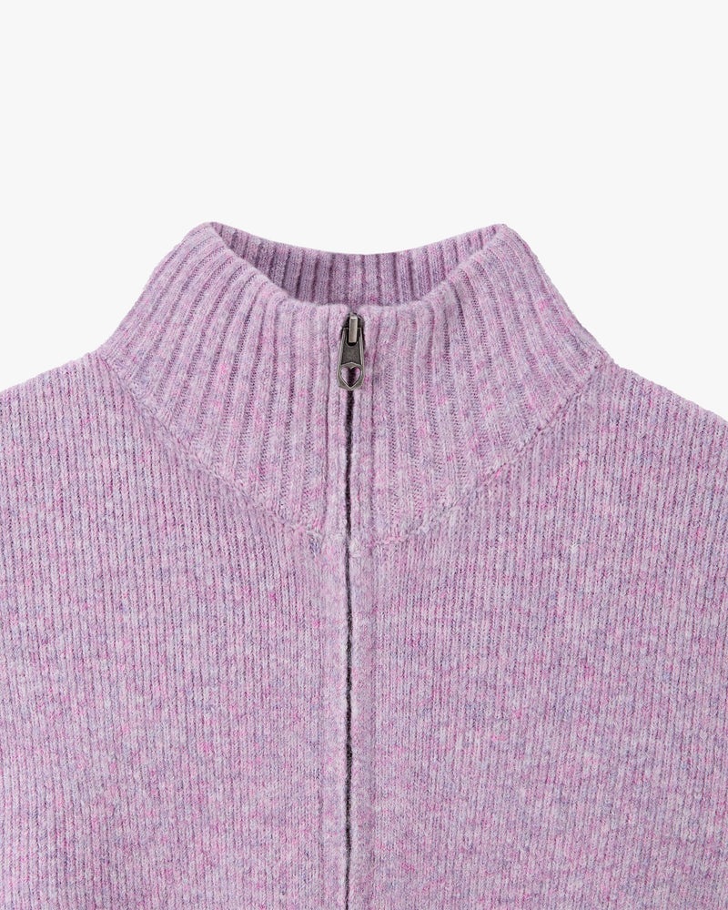 Sweet Knit Zip-up Cardigan Lilac