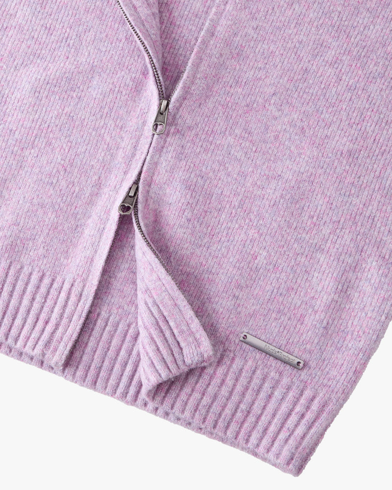 Sweet Knit Zip-up Cardigan Lilac