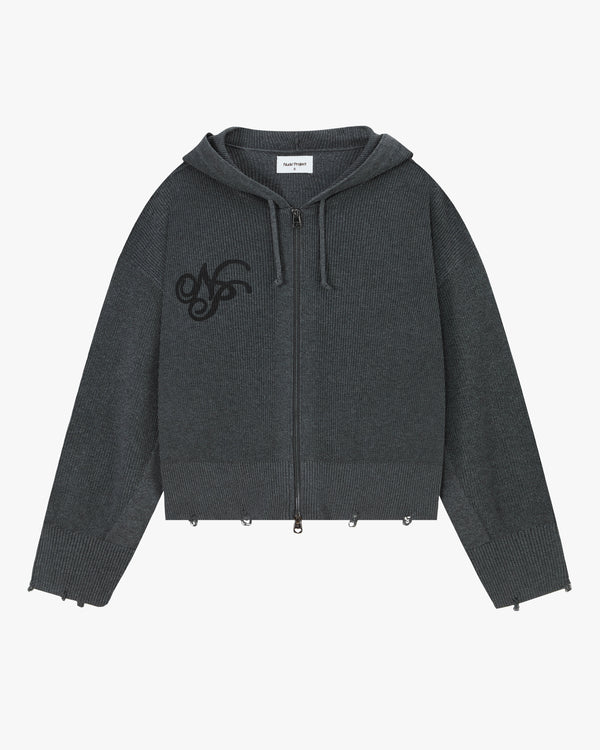 Besito Knit Zip-Up Hoodie Ash