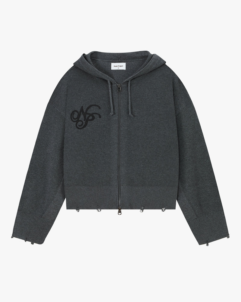 Besito Knit Zip-Up Hoodie Ash