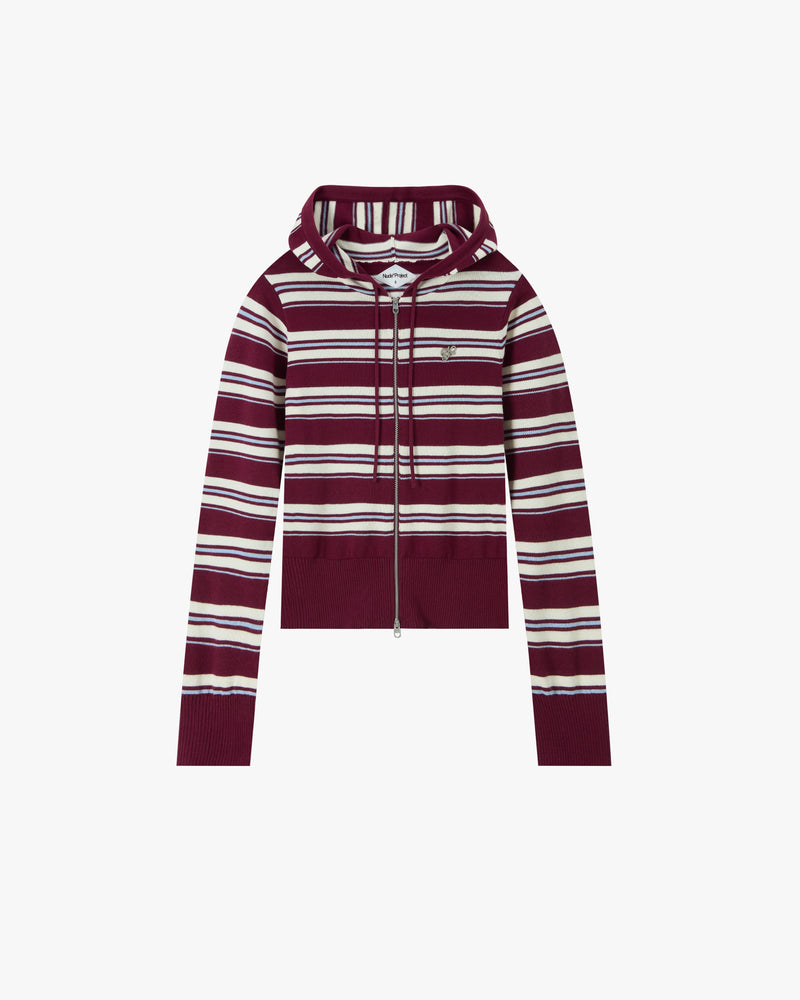 Bulldog Zip-Up Knit Cardigan