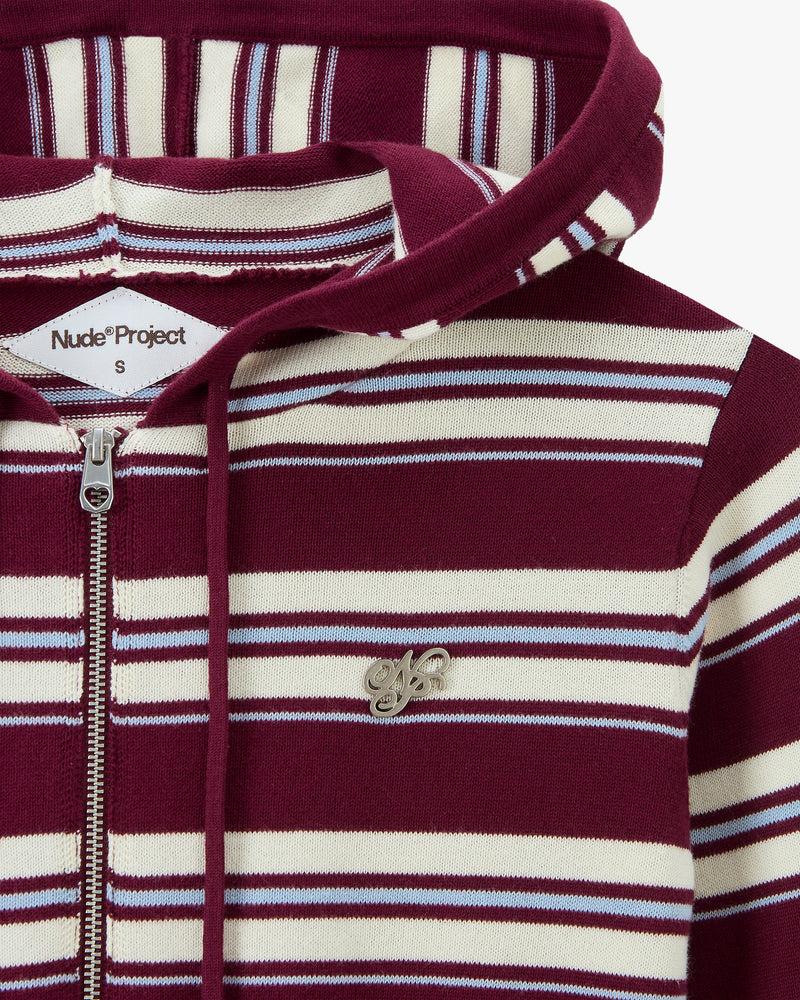 Bulldog Zip-Up Knit Cardigan