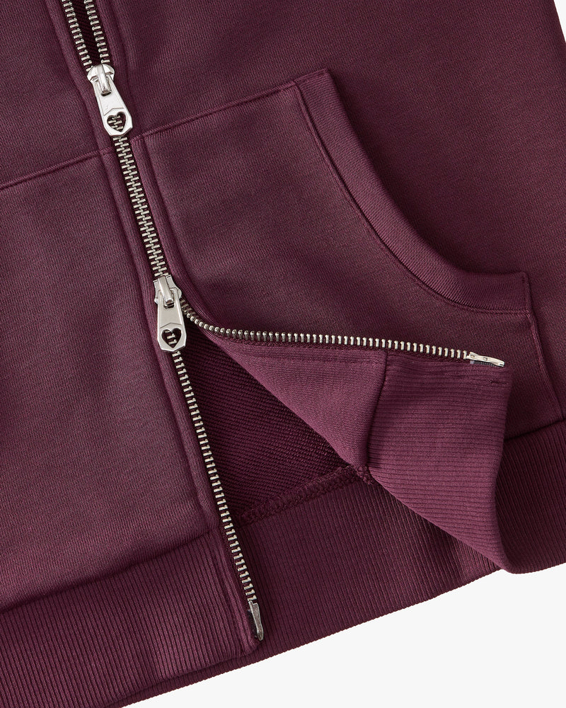 Margarita Zip-up Hoodie Burgundy