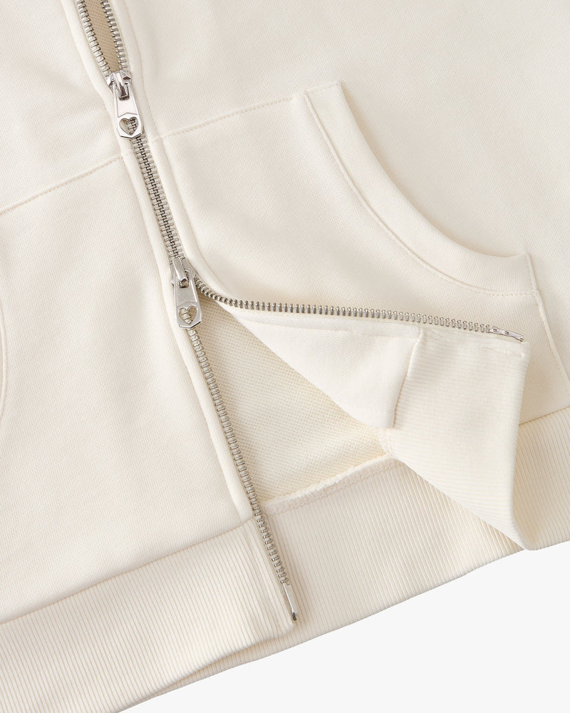Margarita Zip-up Hoodie Ivory