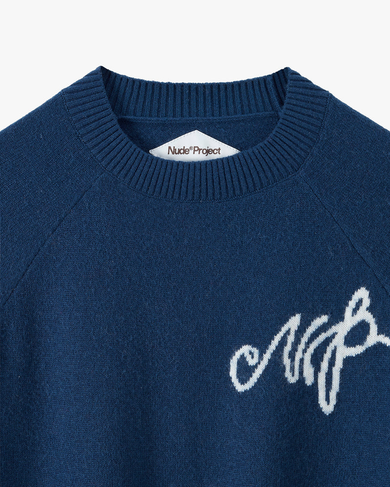 Busy Knit Sweater Navy