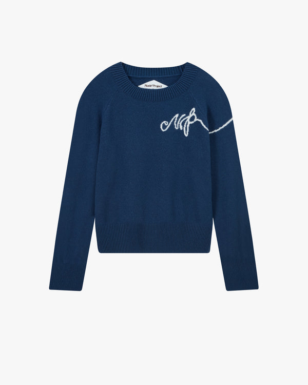 Busy Knit Sweater Navy