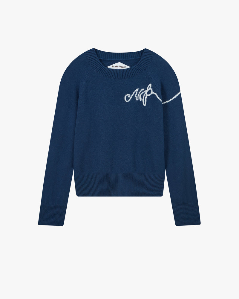 Busy Knit Sweater Navy