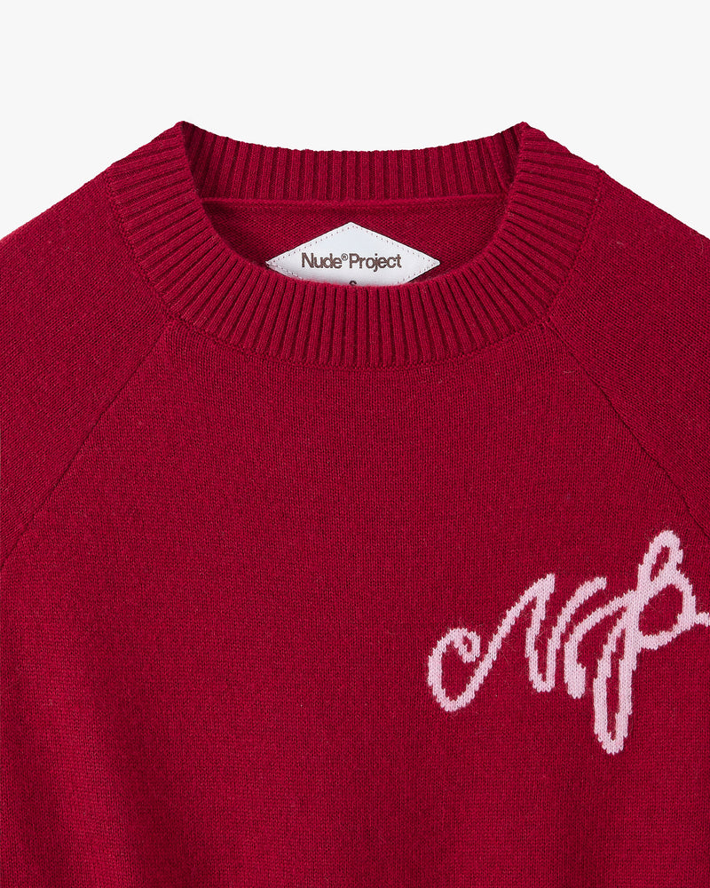 Busy Knit Sweater Red