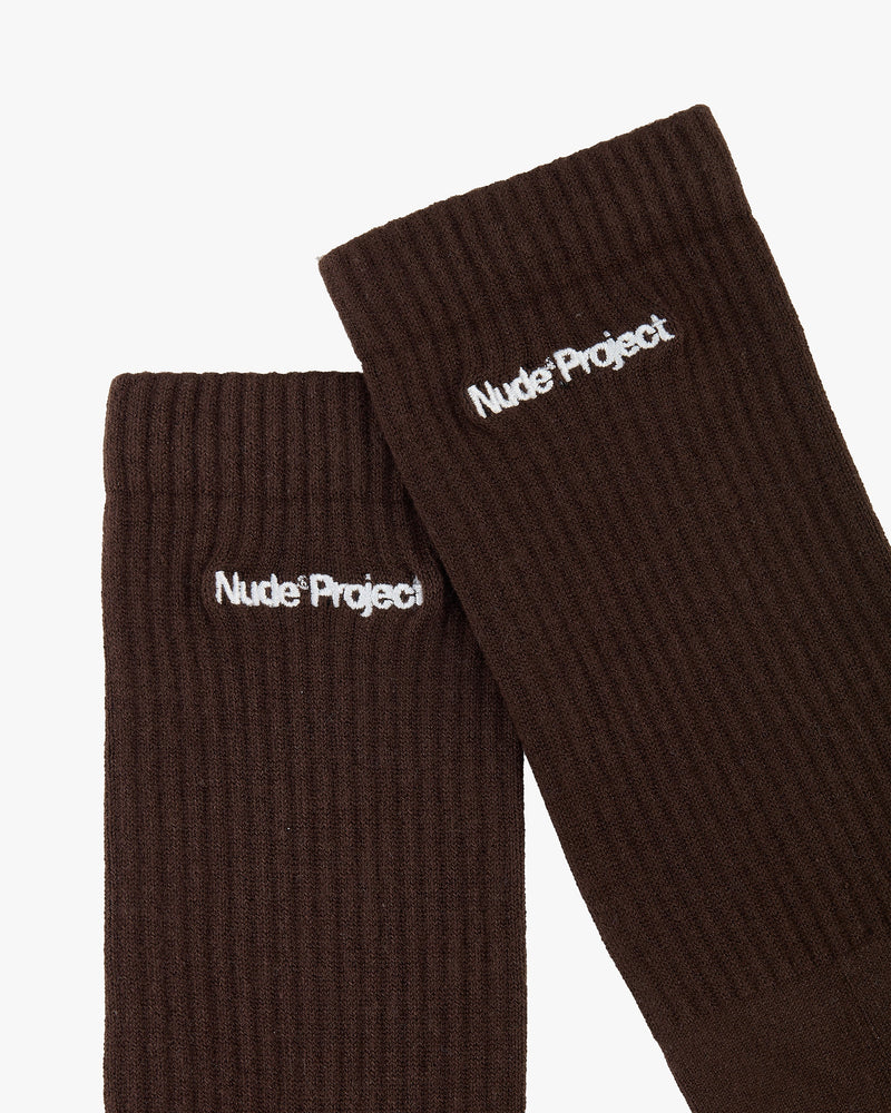 Core Socks Brown/White