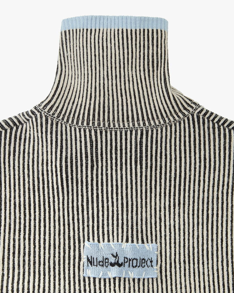 Classy Knit Zip-Up Cardigan Blue