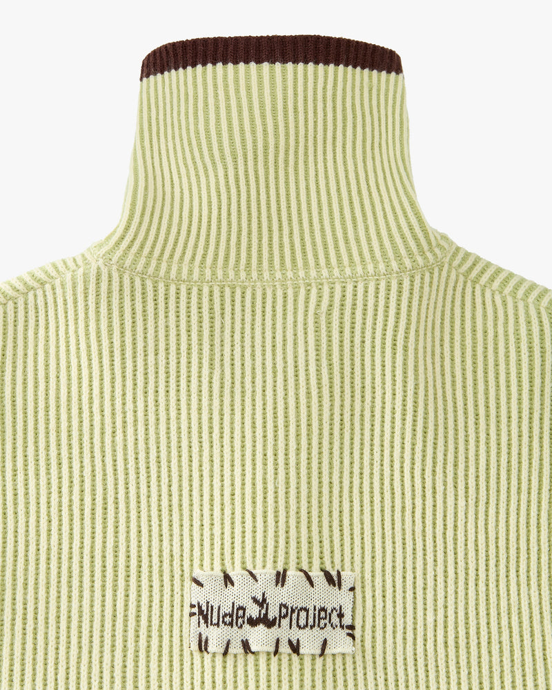 Classy Knit Zip-Up Cardigan Green