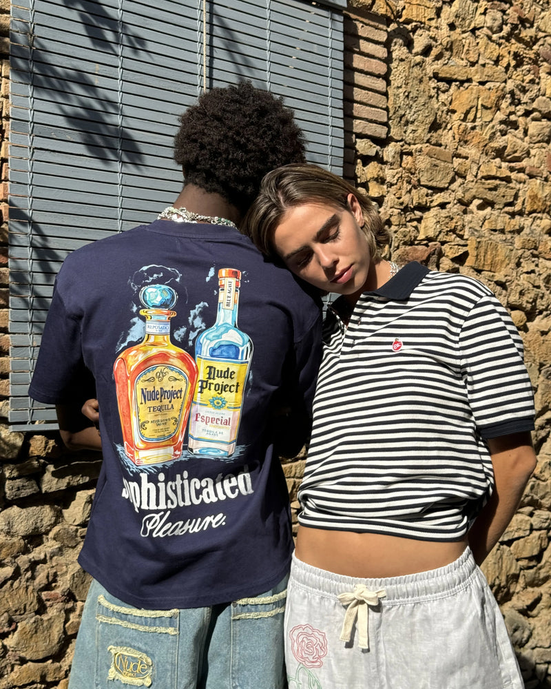 Apple Crew Stripes Polo Black