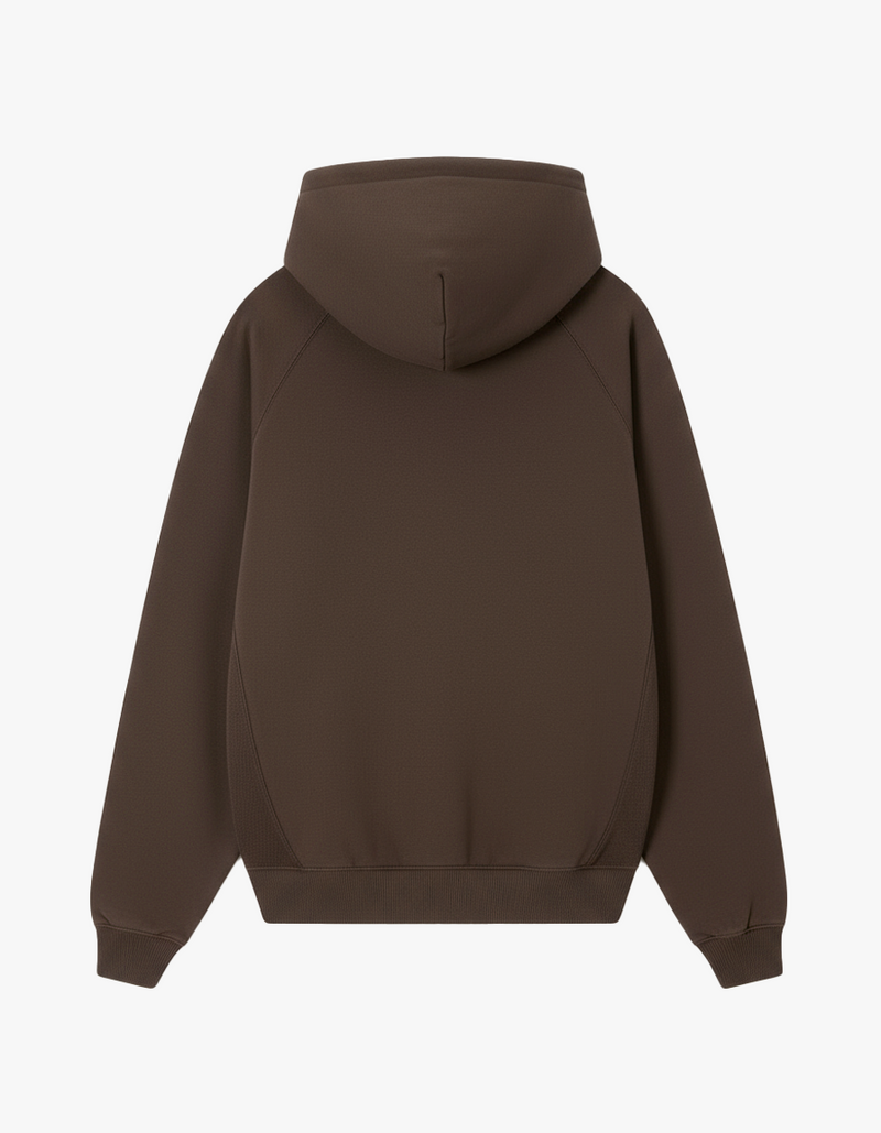 Essentials Zip-Up Hoodie Brown