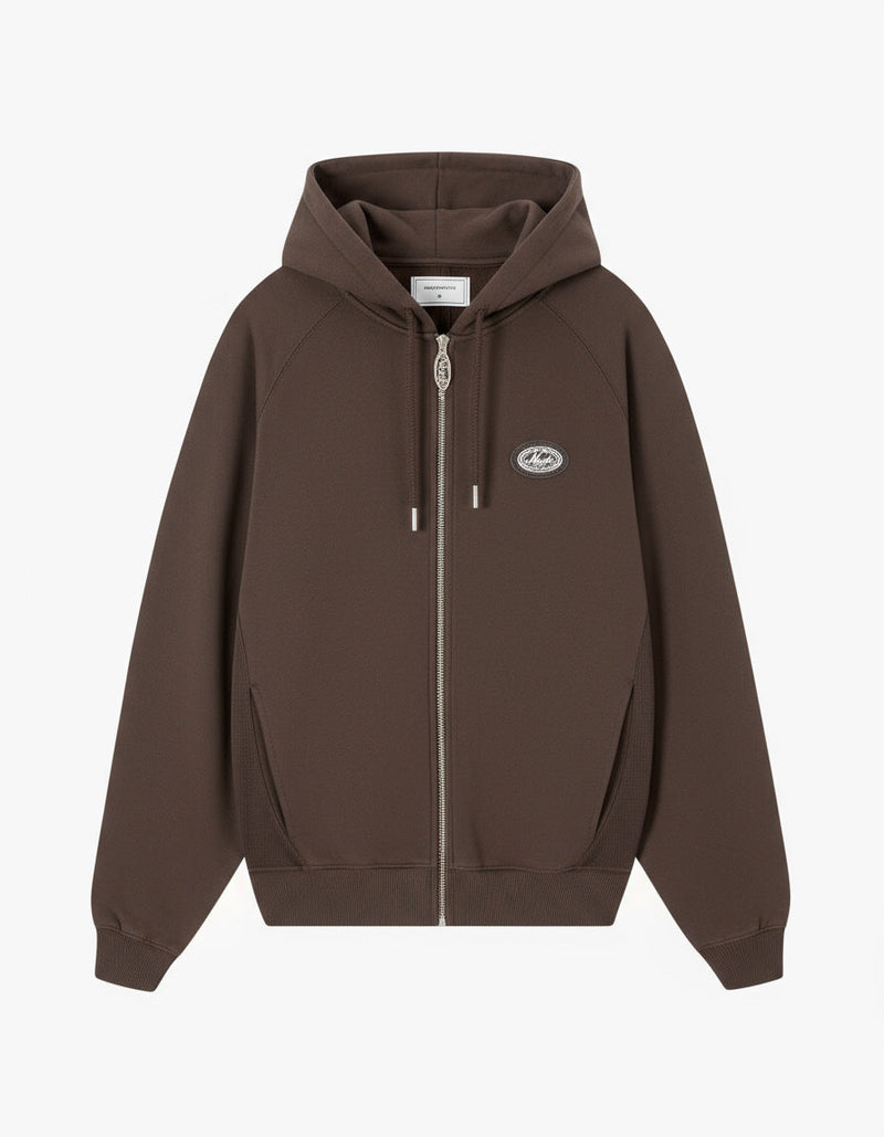 Essentials Zip-Up Hoodie Brown