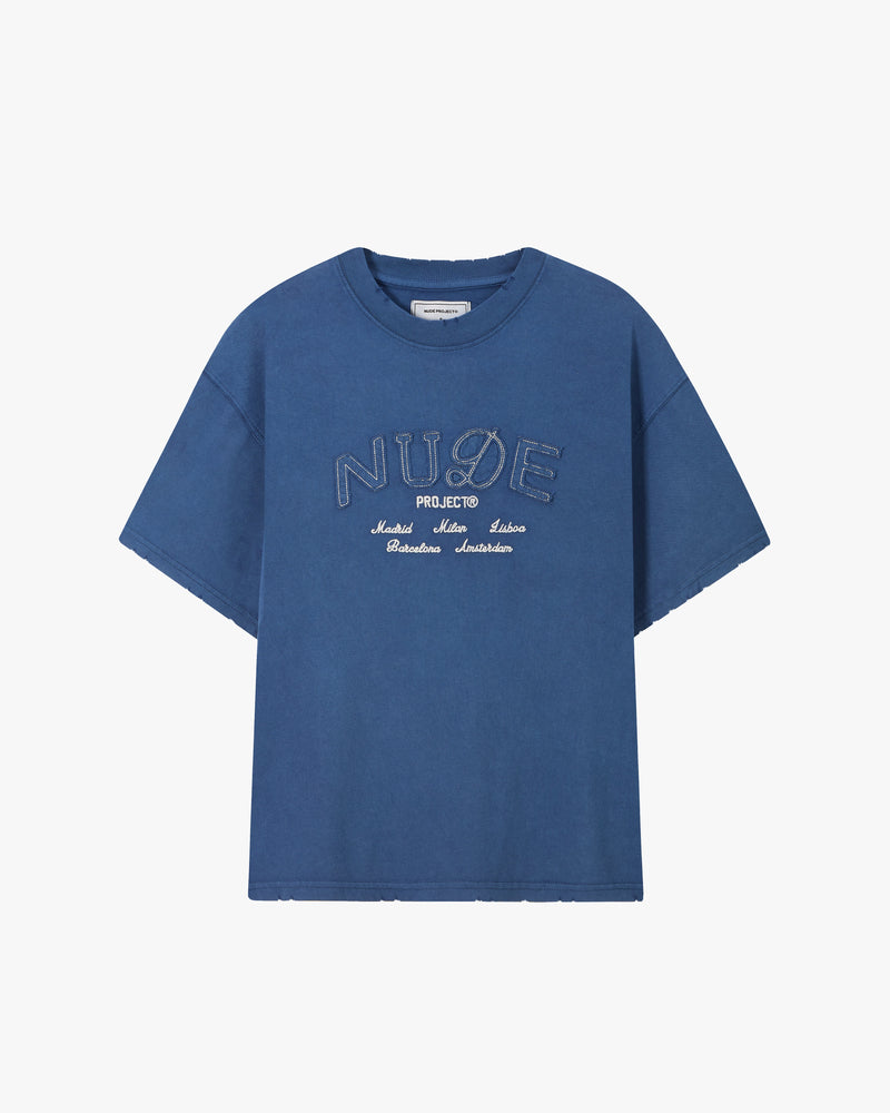 Coffee Break Tee Washed Navy
