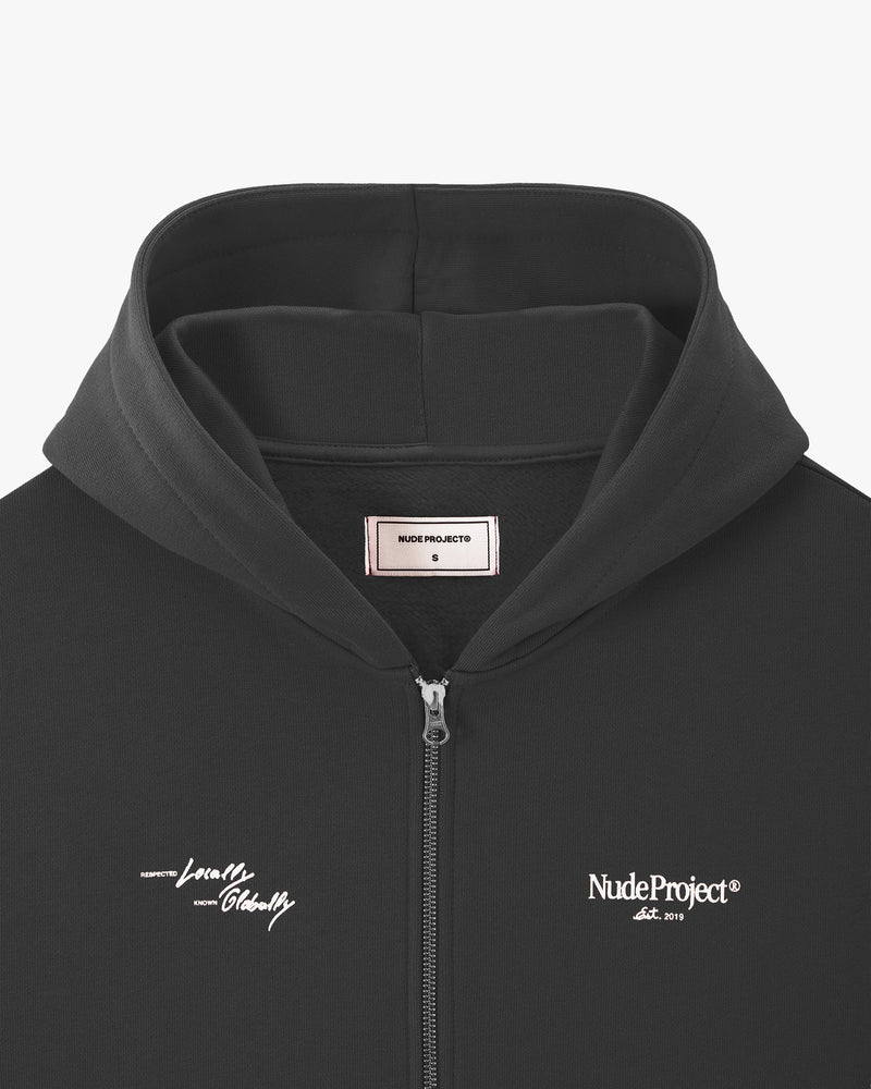 Global Soon Zip-Up Hoodie Ash