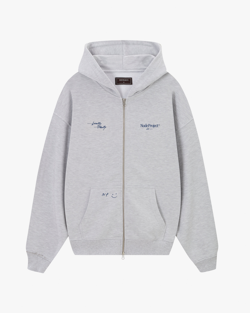 Global Soon Zip-Up Hoodie Grey