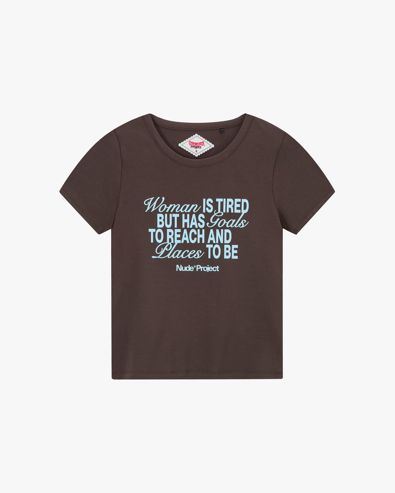 Goals Baby Tee Brown