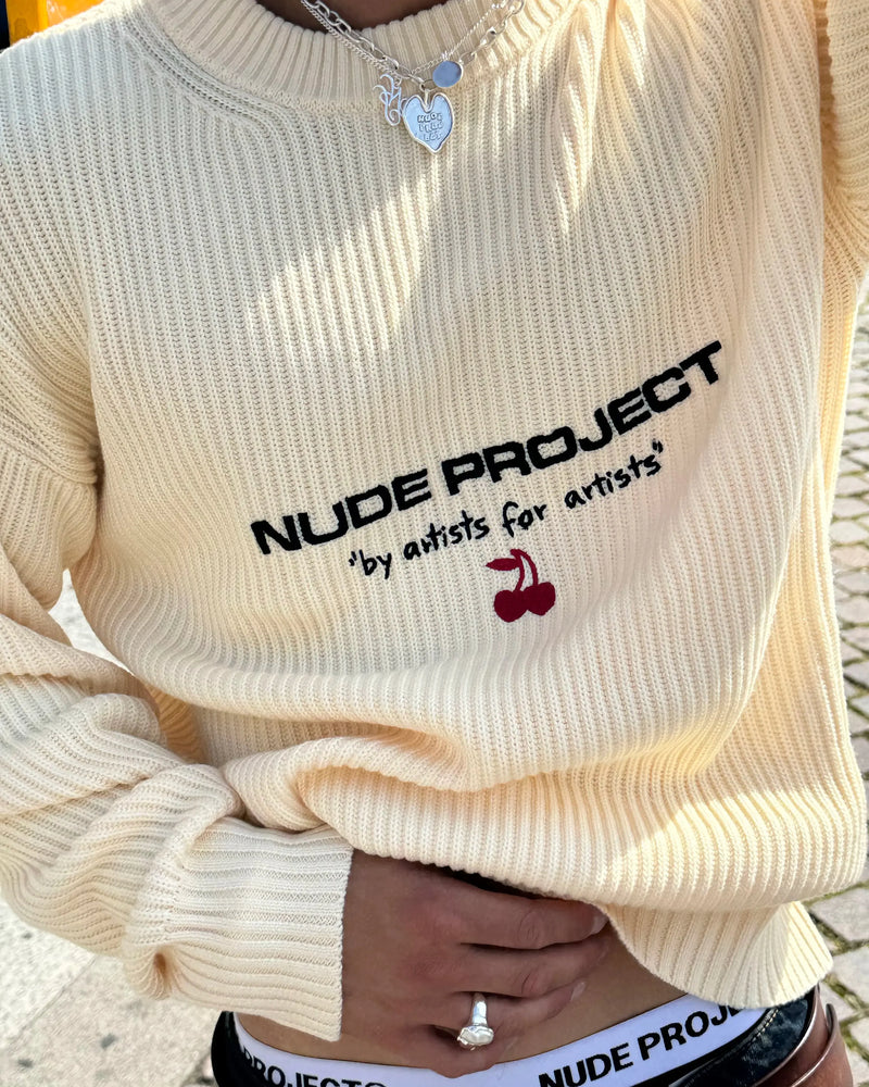 Wavy Knit Sweater Off-White