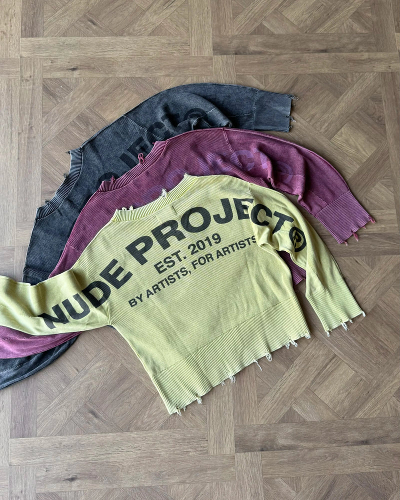 Perfect Cropped Knit Sweater Ash