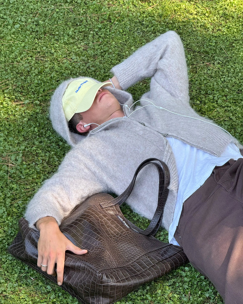 Alpachino Knit Zip-Up Hoodie Beige