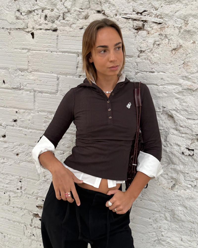 Biz Long-Sleeve Tee Brown