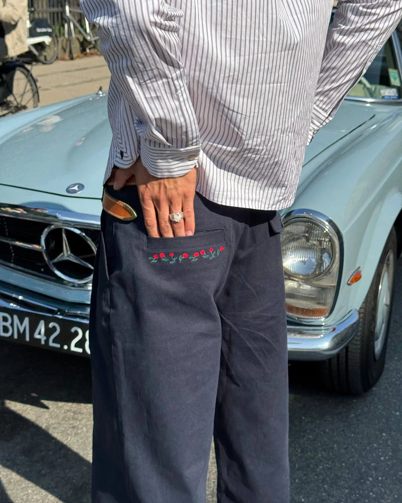 Vinyl Chino Pants Navy